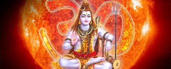 Shiva with AUM behind